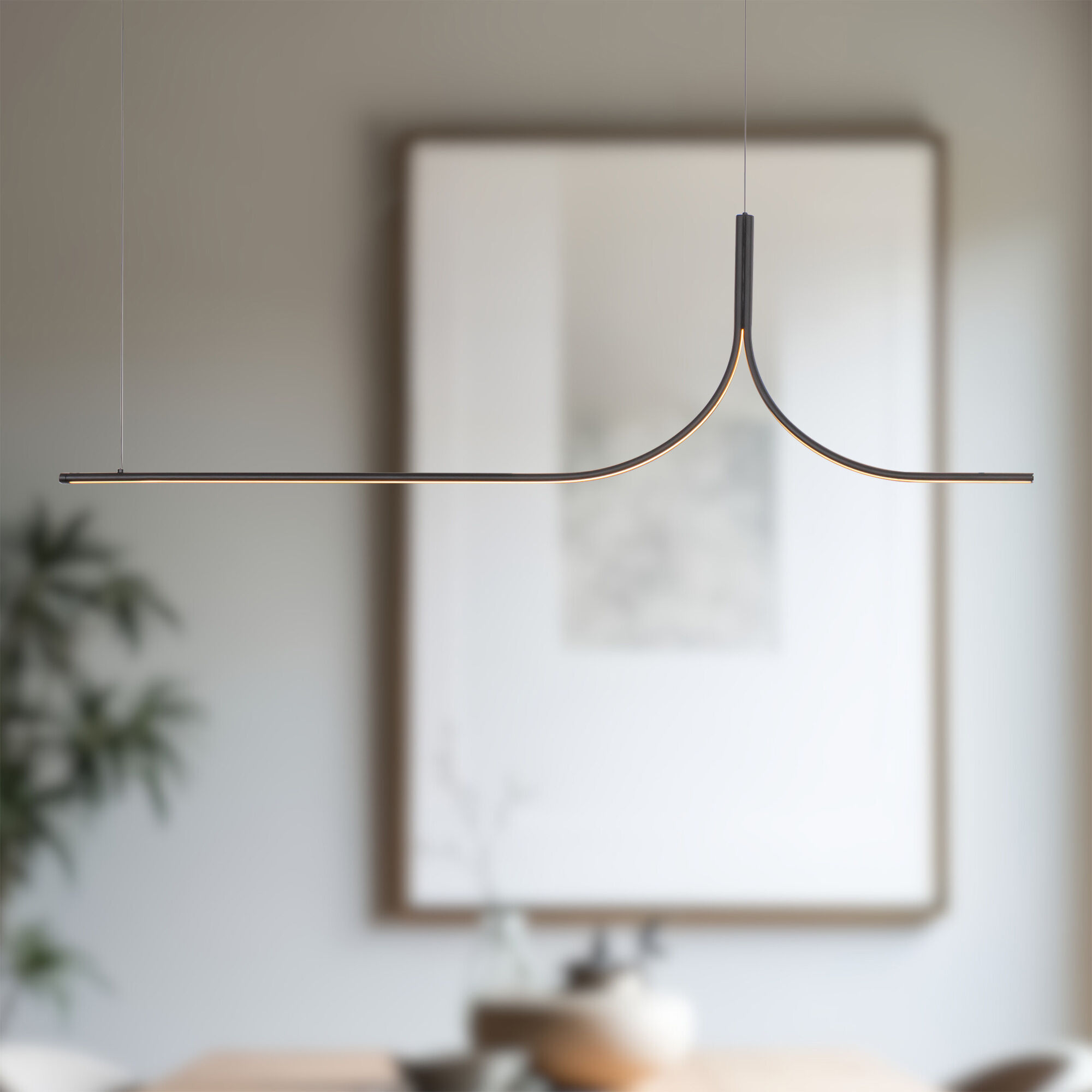 Thread LED 59.13 inch Black Linear Pendant Ceiling Light