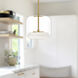 Enkel LED 10.25 inch Brushed Gold Pendant Ceiling Light in Clear Glass Shade