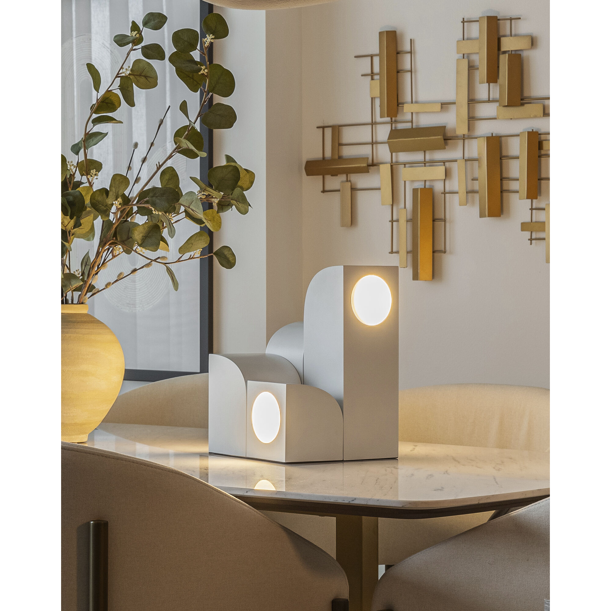 Gypsum 12.5 inch 20.00 watt White Table Lamp Portable Light