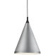 Dorothy Pendant Ceiling Light in Brushed Nickel with Black Detail