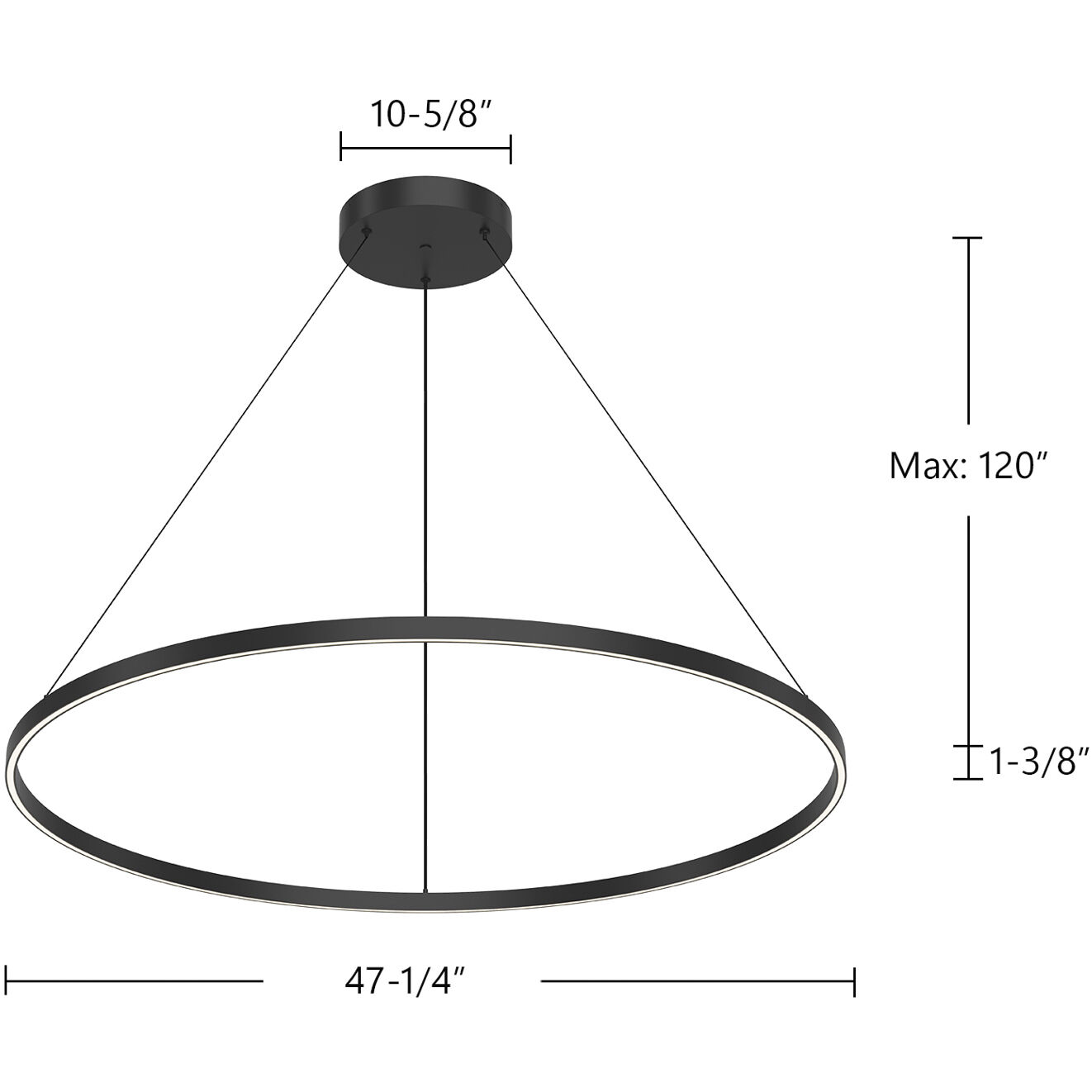 Cerchio LED 47.25 inch Brushed Gold Pendant Ceiling Light