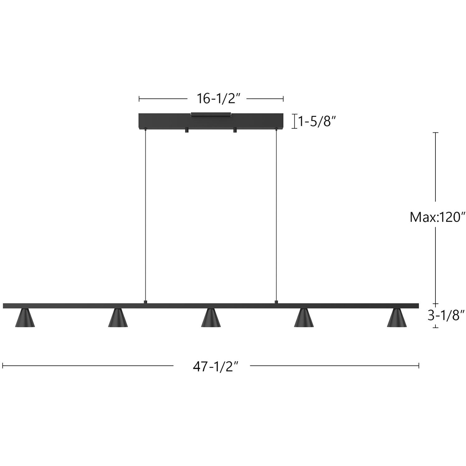 Dune LED 47.5 inch Brushed Nickel Linear Pendant Ceiling Light