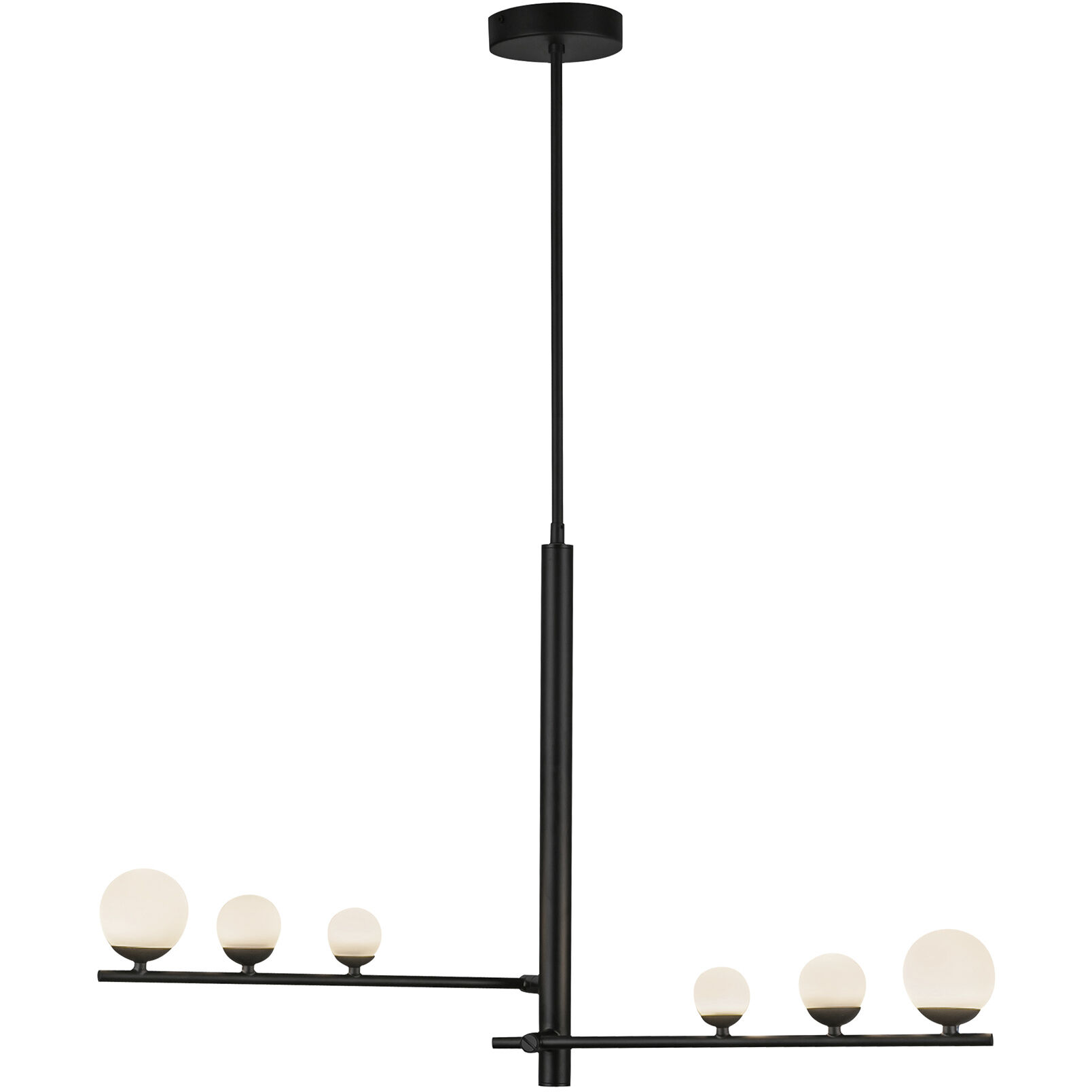 Cypress LED 9.63 inch Black/Opal Glass Pendant Ceiling Light