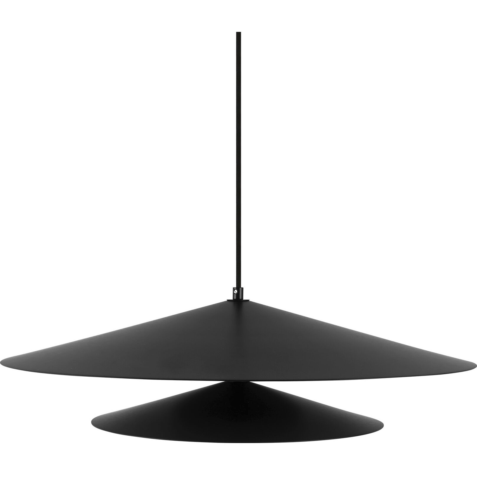 Cruz Pendant Ceiling Light in Metal - Black and White, Spun Aluminum Shade