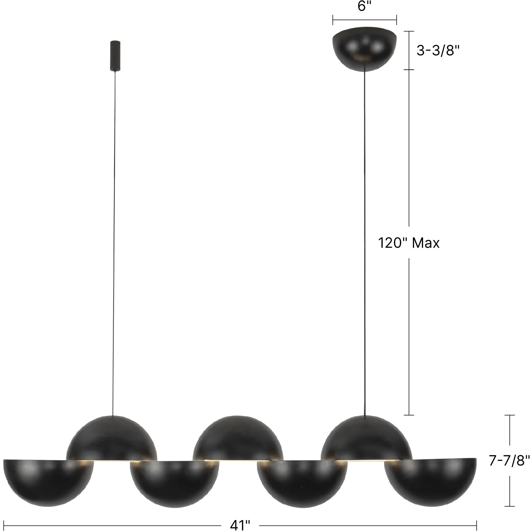 Void 41 inch Pearl White Linear Pendant Ceiling Light