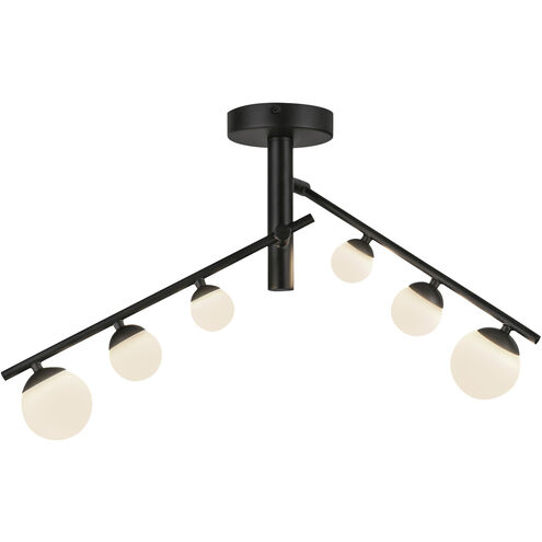 Juniper LED 7.38 inch Black Semi Flush Mount Ceiling Light