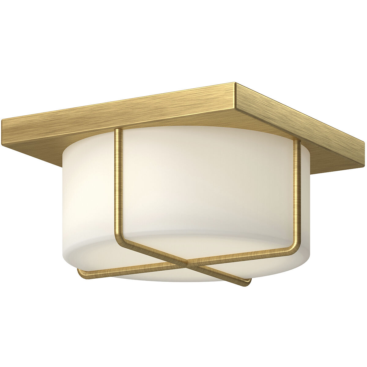 Reglao LED 10.13 inch Brushed Gold/Opal Glass Flush Mount Ceiling Light