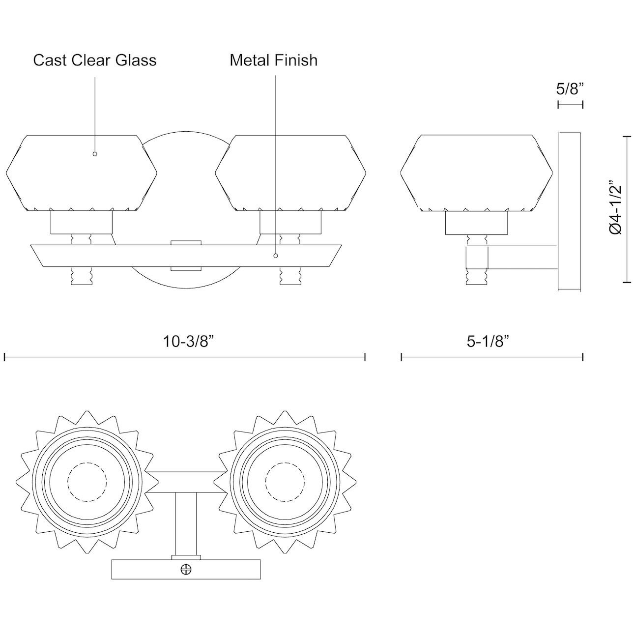 Basin LED 10 inch Chrome Vanity Light Wall Light