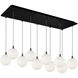 Bolla LED 10.25 inch Black Multi Pendant Ceiling Light in Opal Glass