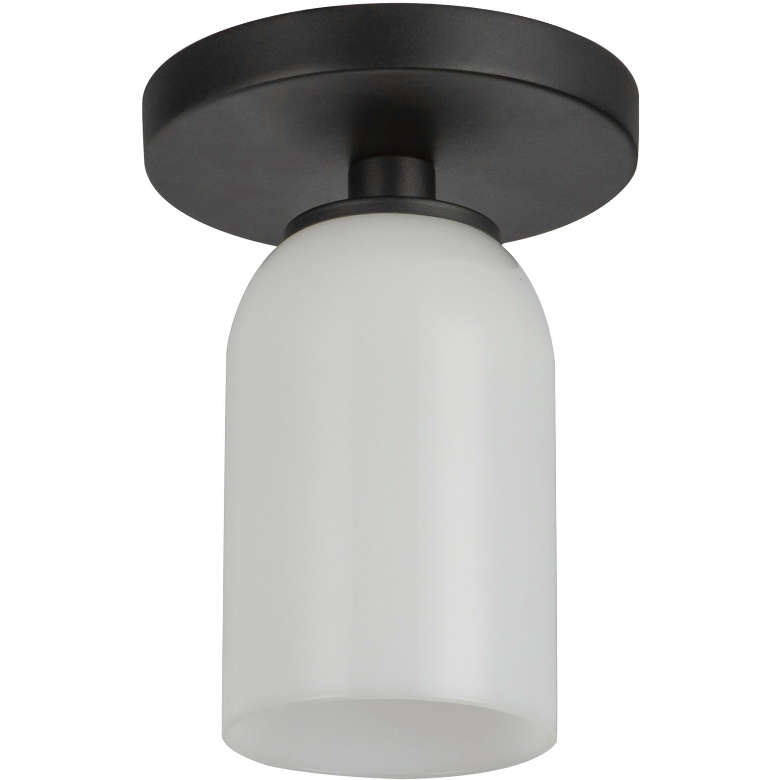 Nola 1 Light 3.63 inch Black/Glossy Opal Glass Semi-Flush Mount Ceiling Light in Glossy Opal Glass Shade