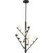 Cypress LED 18 inch Black/Opal Glass Chandelier Ceiling Light