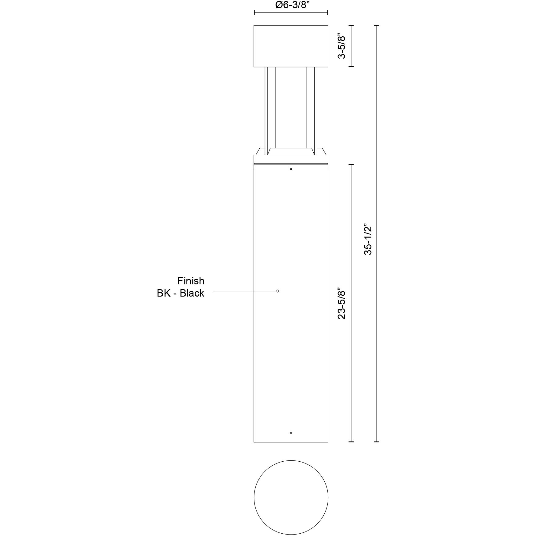 Novato 120-277V 24.00 watt Black Exterior Bollard