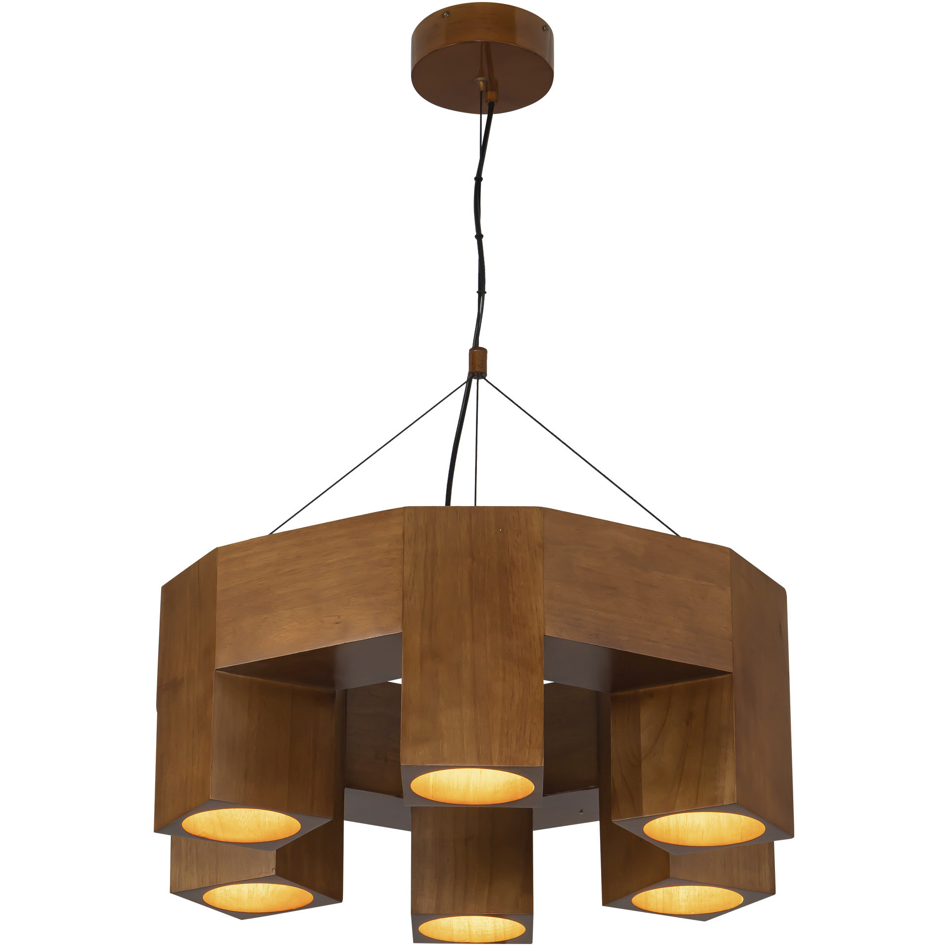 Bosco 24.25 inch Natural Oak Chandelier Ceiling Light