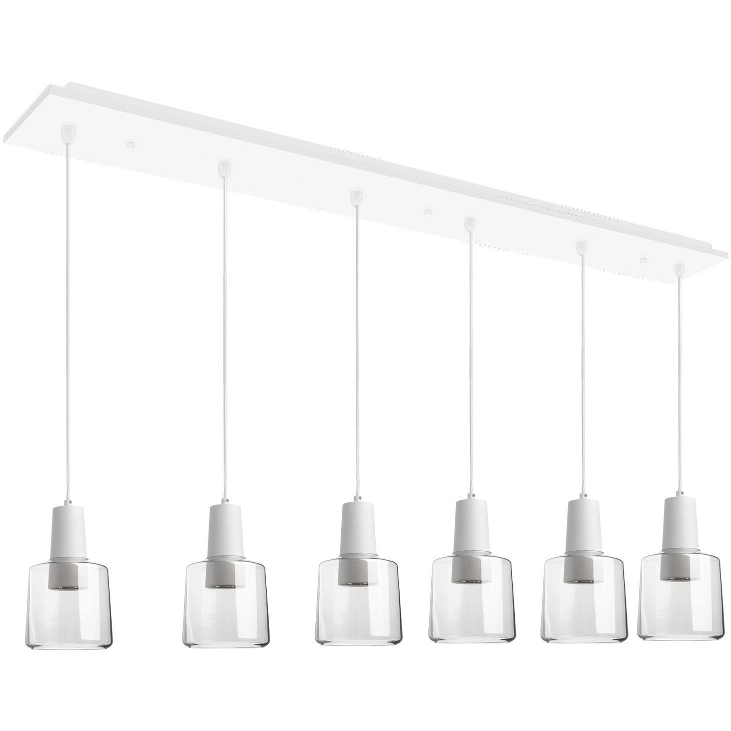 Samson LED 5.88 inch White Multi Pendant Ceiling Light in Clear