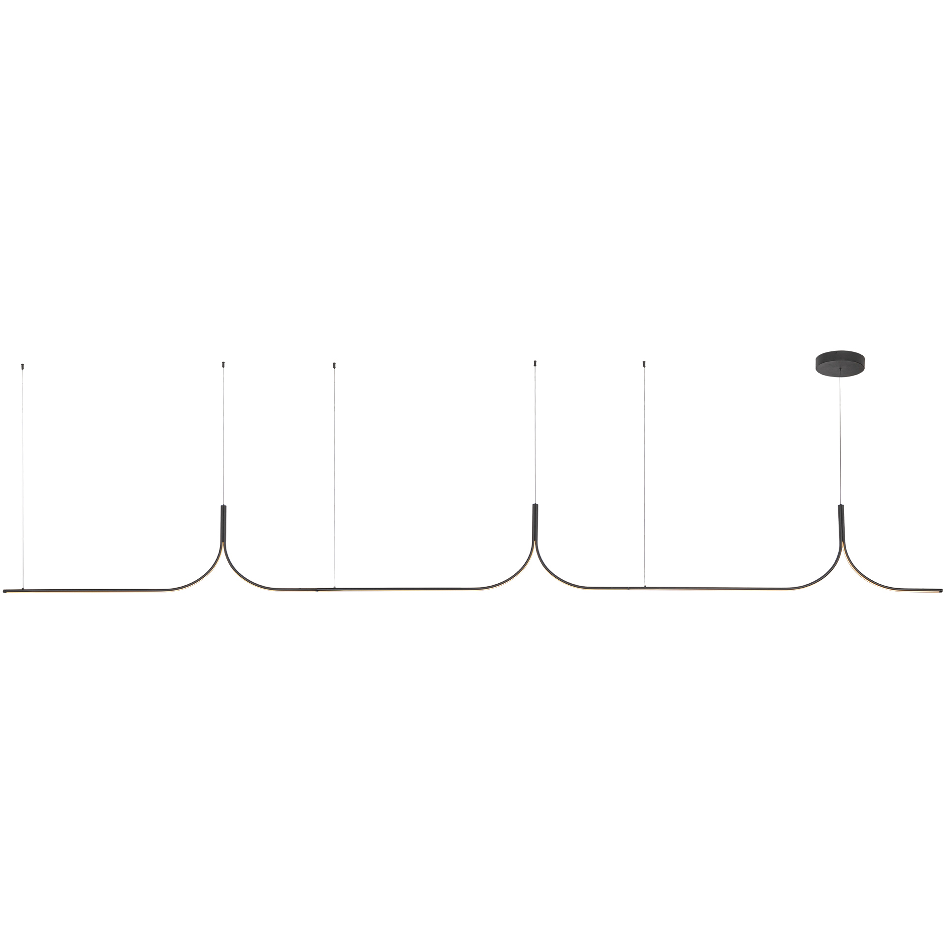 Thread LED 177.25 inch Black Linear Pendant Ceiling Light in Universal Voltage