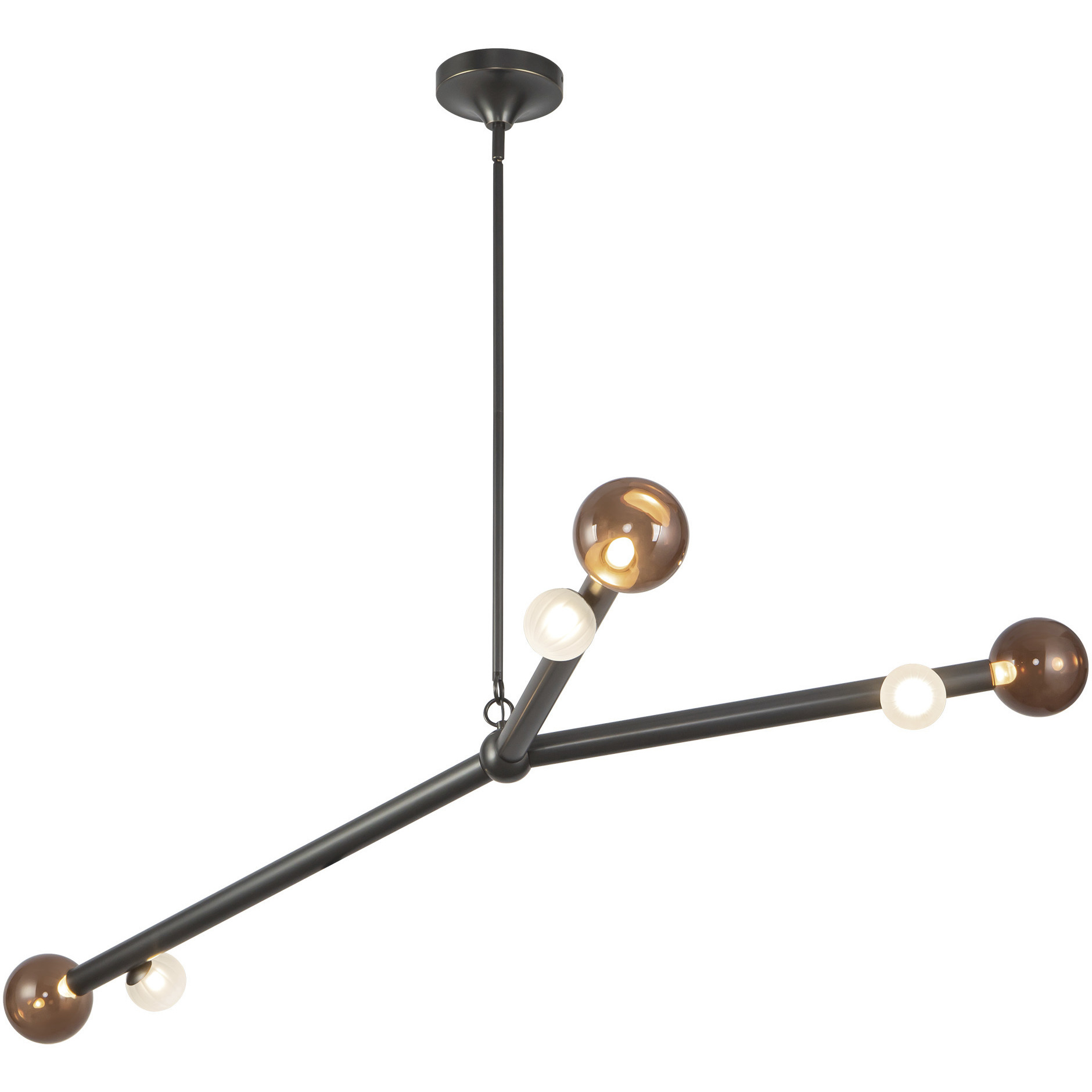 Reese 32.5 inch Urban Bronze Chandelier Ceiling Light in Amber Glass