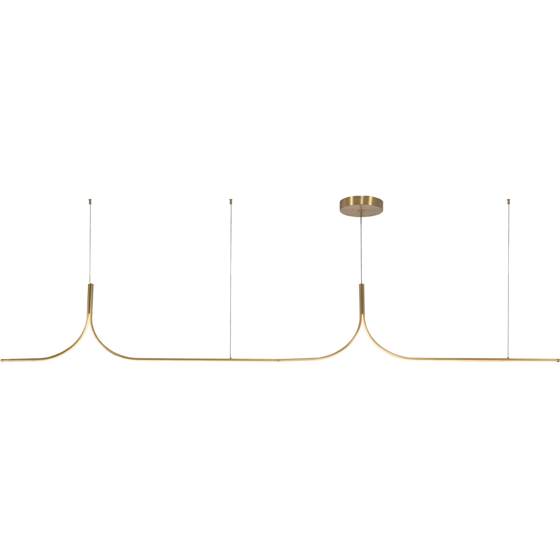 Thread 118.13 inch Brushed Gold Linear Pendant Ceiling Light in Universal Voltage