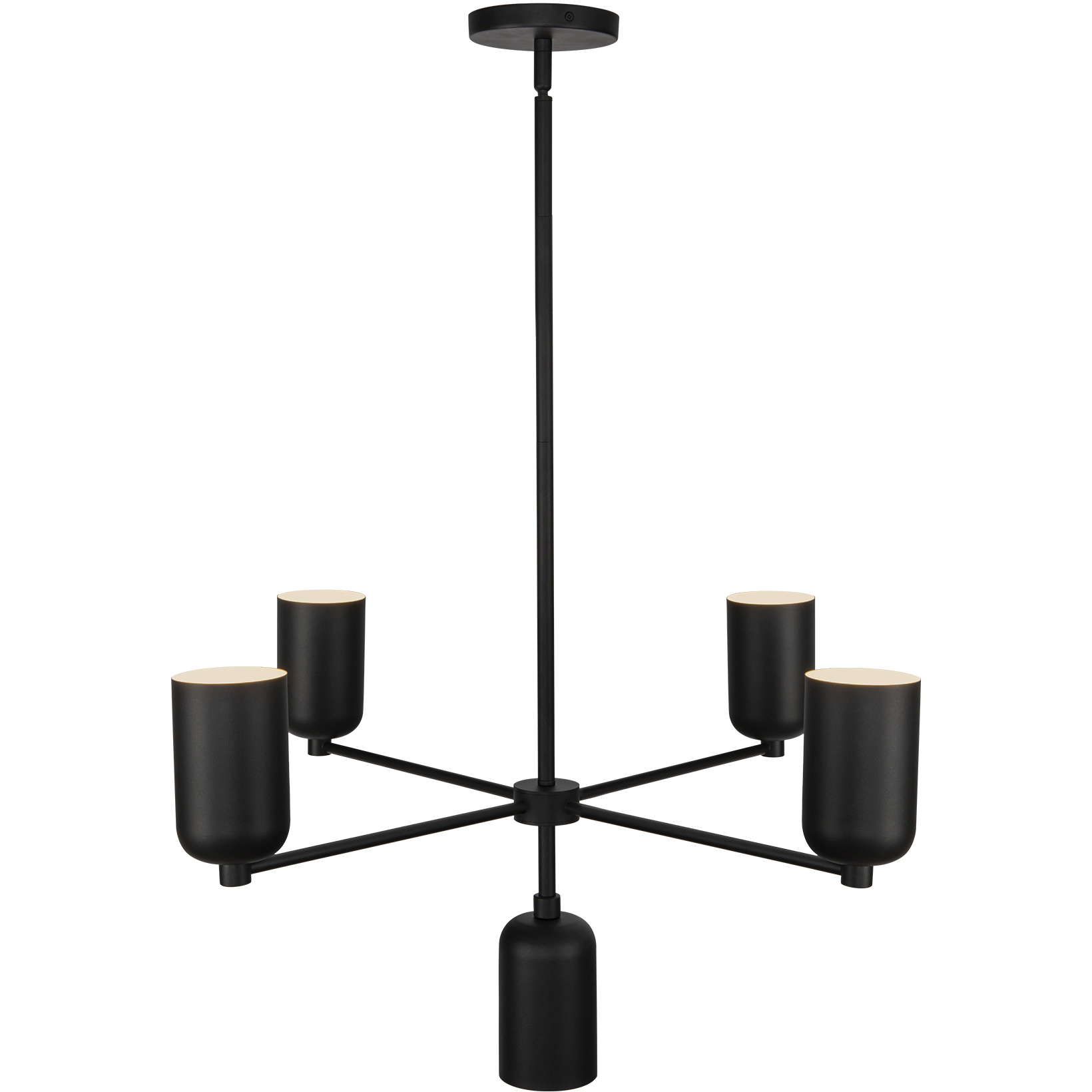 Nola 5 Light 30.63 inch Black Chandelier Ceiling Light in Matte Opal Glass