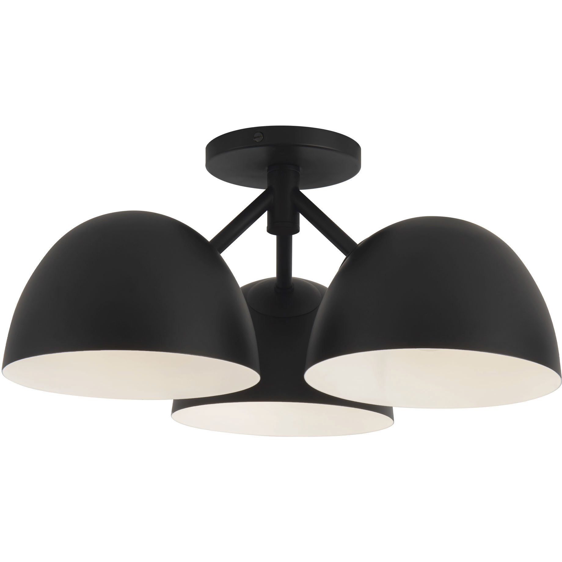 Fosso 3 Light 17 inch Black Semi-Flush Mount Ceiling Light
