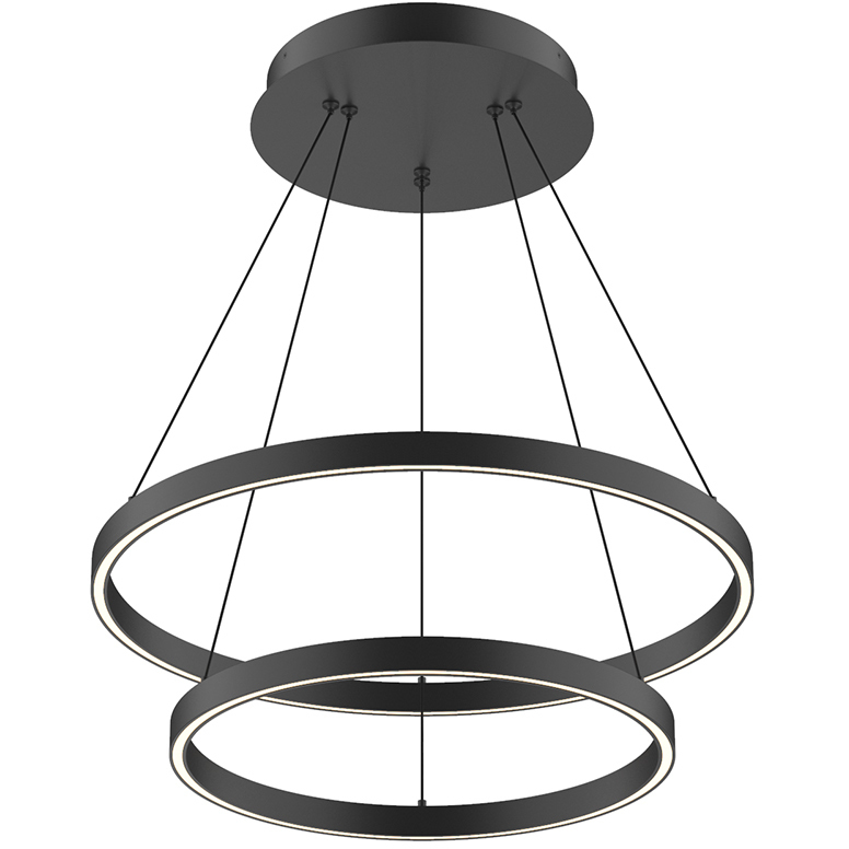 Cerchio LED 23.63 inch Black Chandelier Ceiling Light