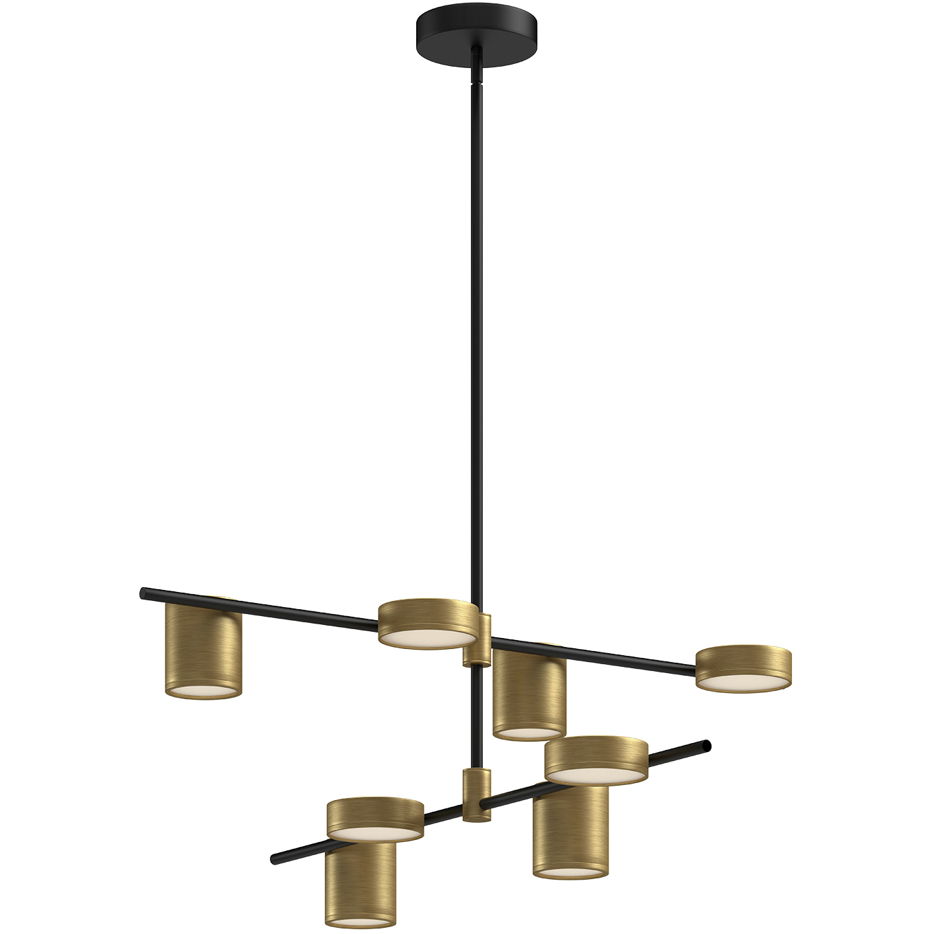 Jayden LED 40 inch Black and Brushed Gold Chandelier Ceiling Light