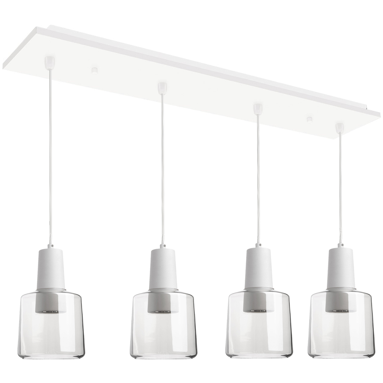 Samson LED 5.88 inch White Multi Pendant Ceiling Light in Clear