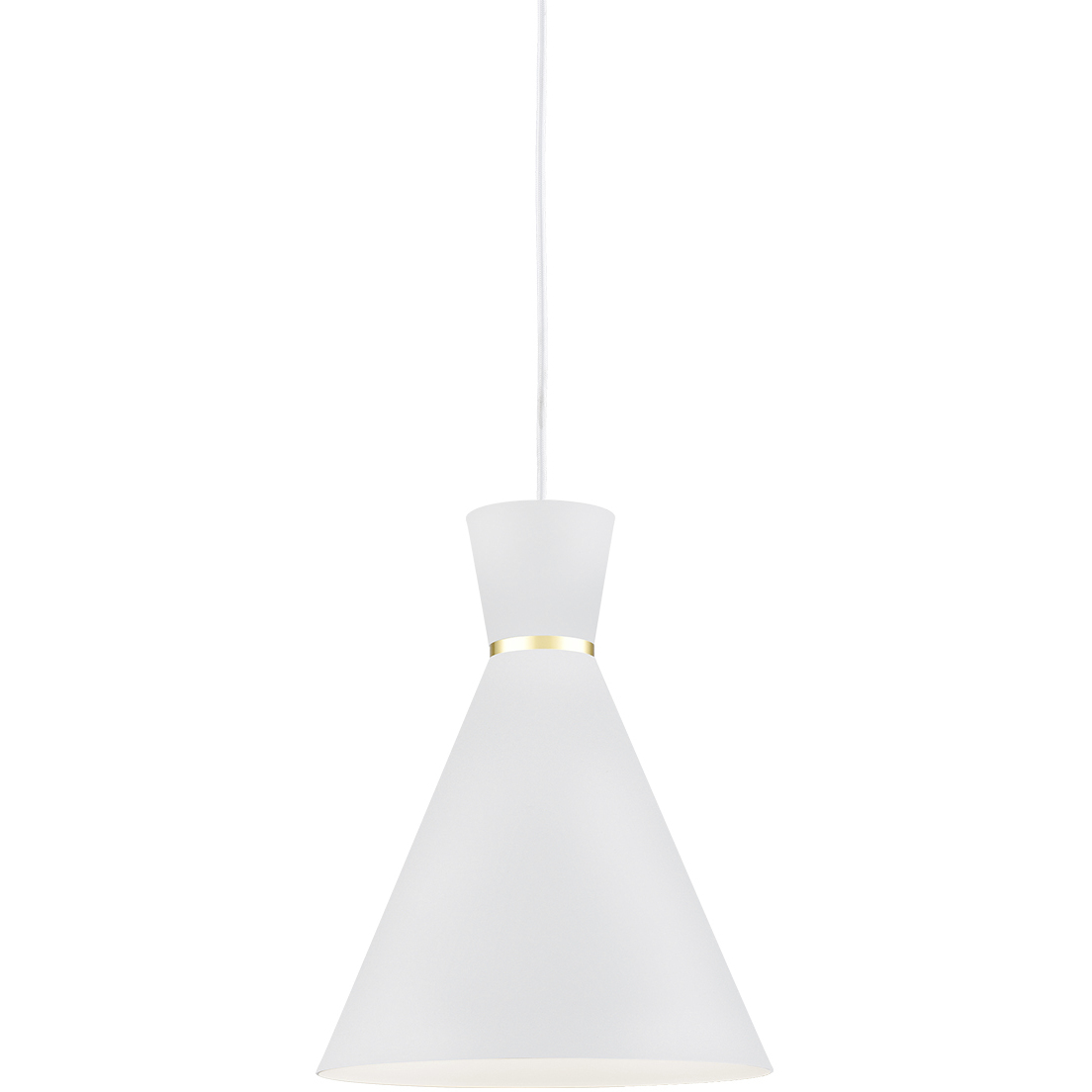 Vanderbilt 1 Light 9.88 inch White with Gold Detail Pendant Ceiling Light