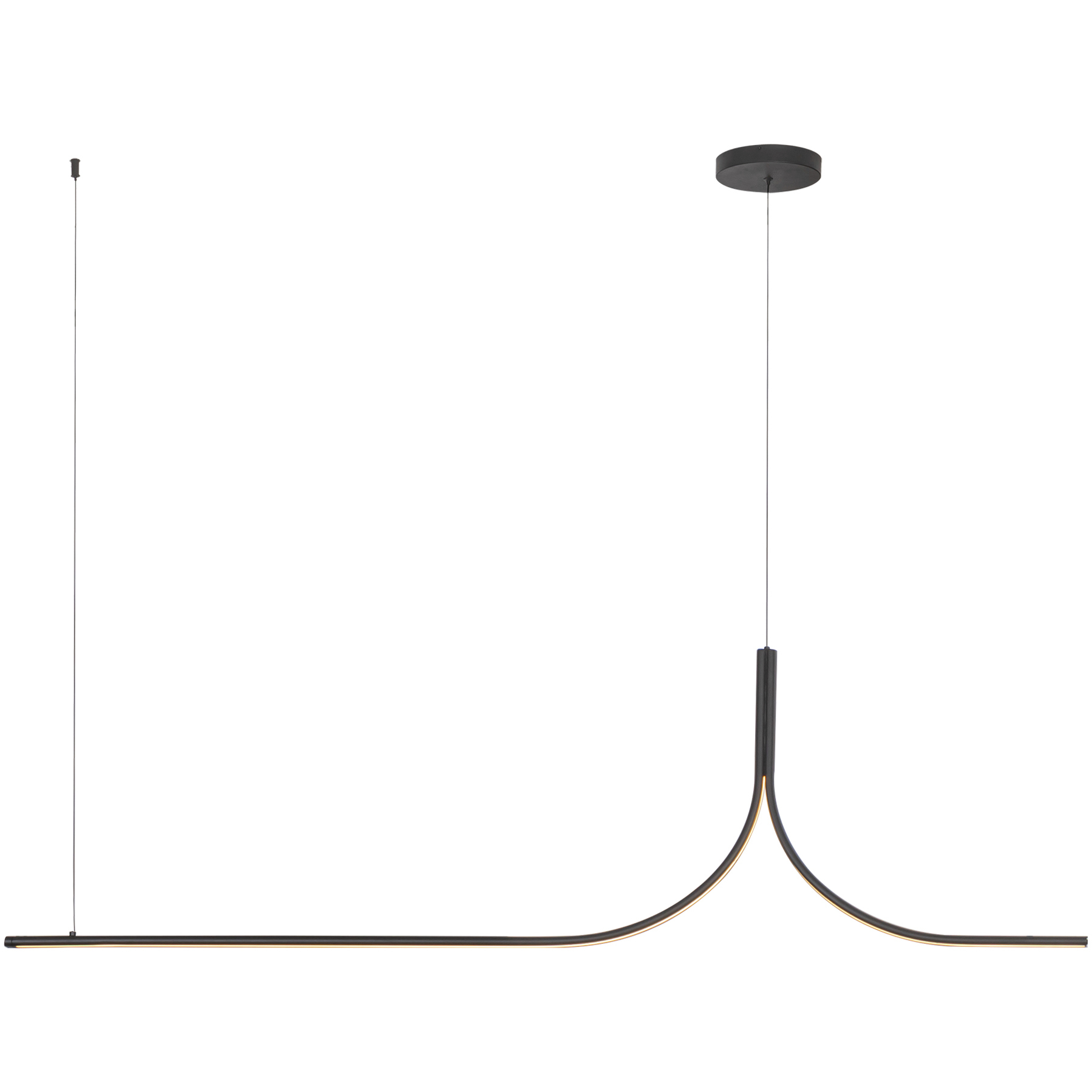 Thread LED 59.13 inch Black Linear Pendant Ceiling Light in Remote Driver