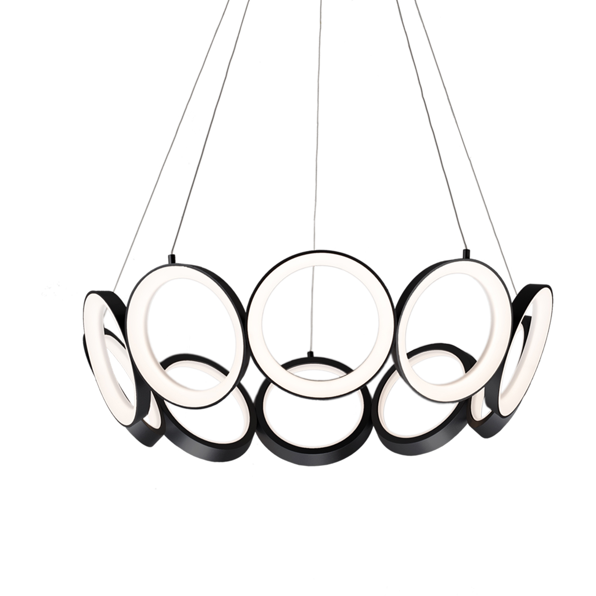 Oros LED 29.13 inch Black Chandelier Ceiling Light