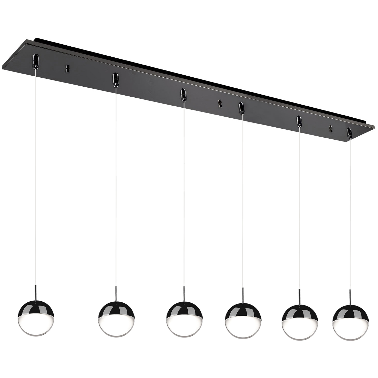 Pluto LED 5.13 inch Black Chrome Multi Pendant Ceiling Light
