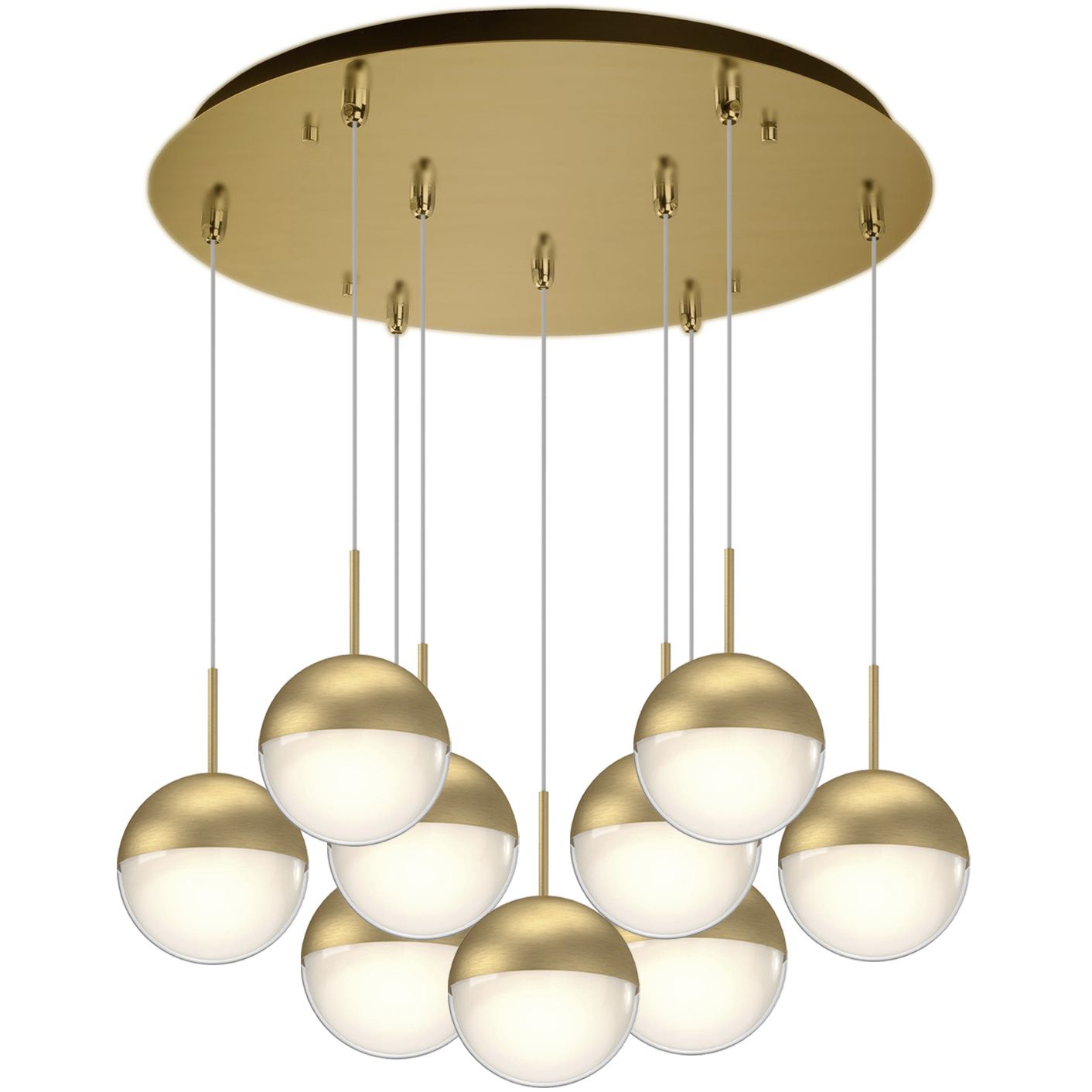 Pluto LED 18.13 inch Brushed Gold Multi Pendant Ceiling Light