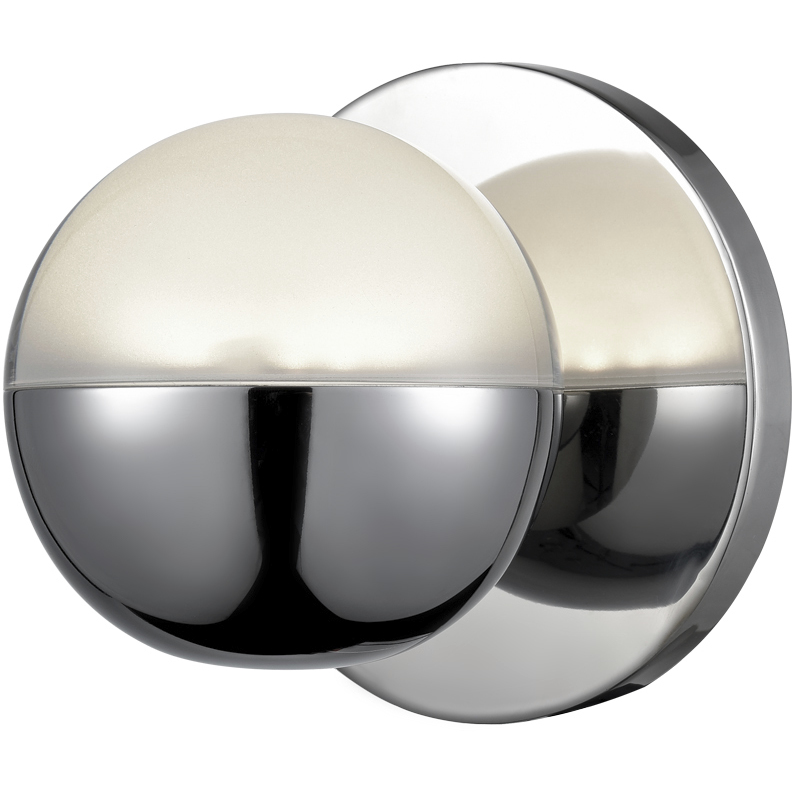 Pluto LED 5 inch Chrome Wall Sconce Wall Light in 3000K