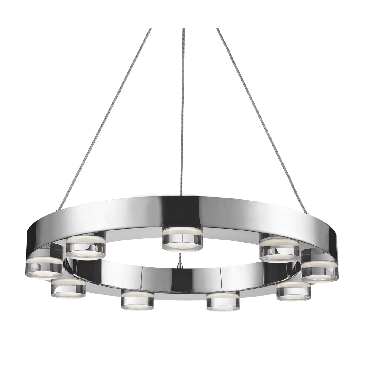 Belle LED 20 inch Chrome Multi Light Pendant Ceiling Light