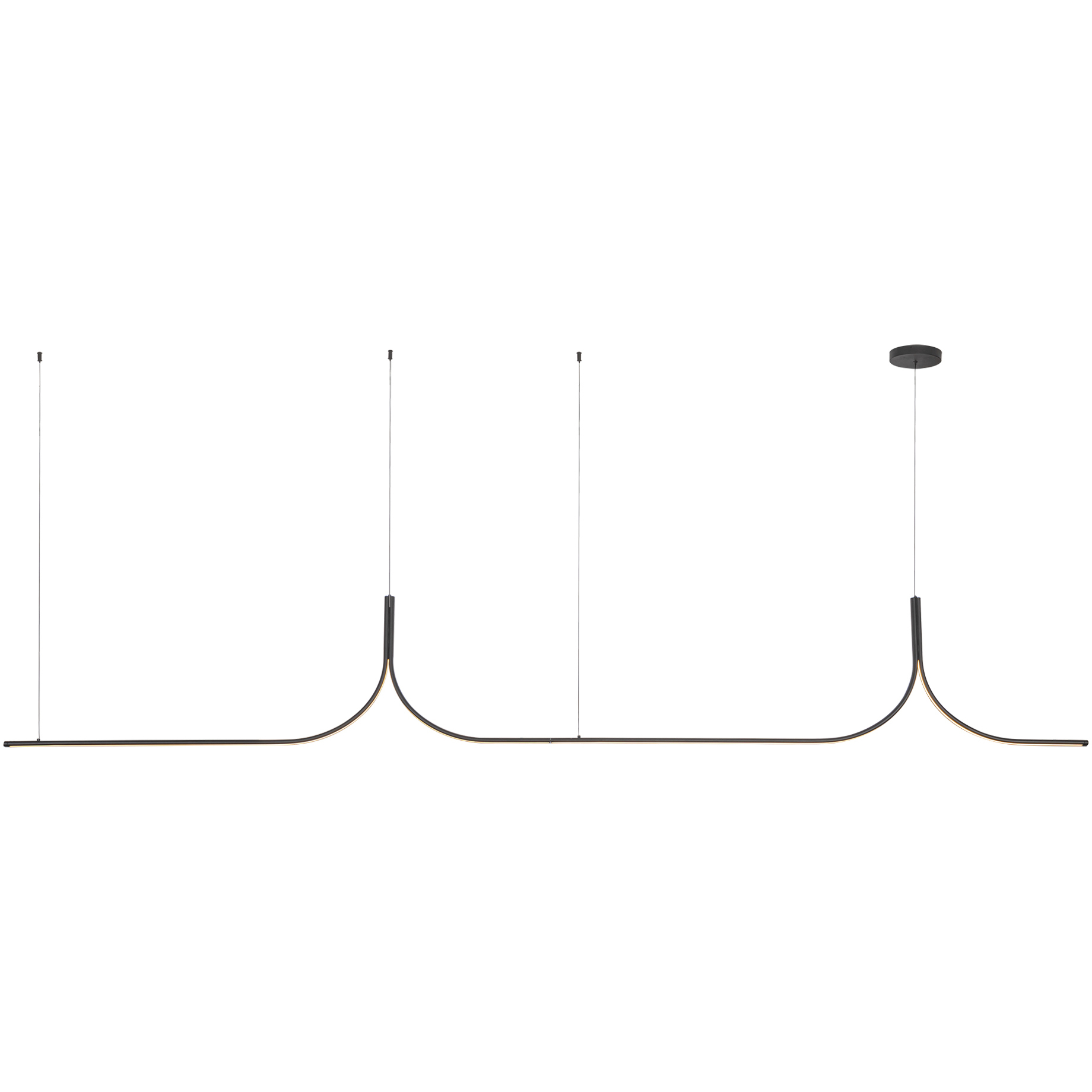 Thread LED 118.13 inch Black Linear Pendant Ceiling Light in Remote Driver