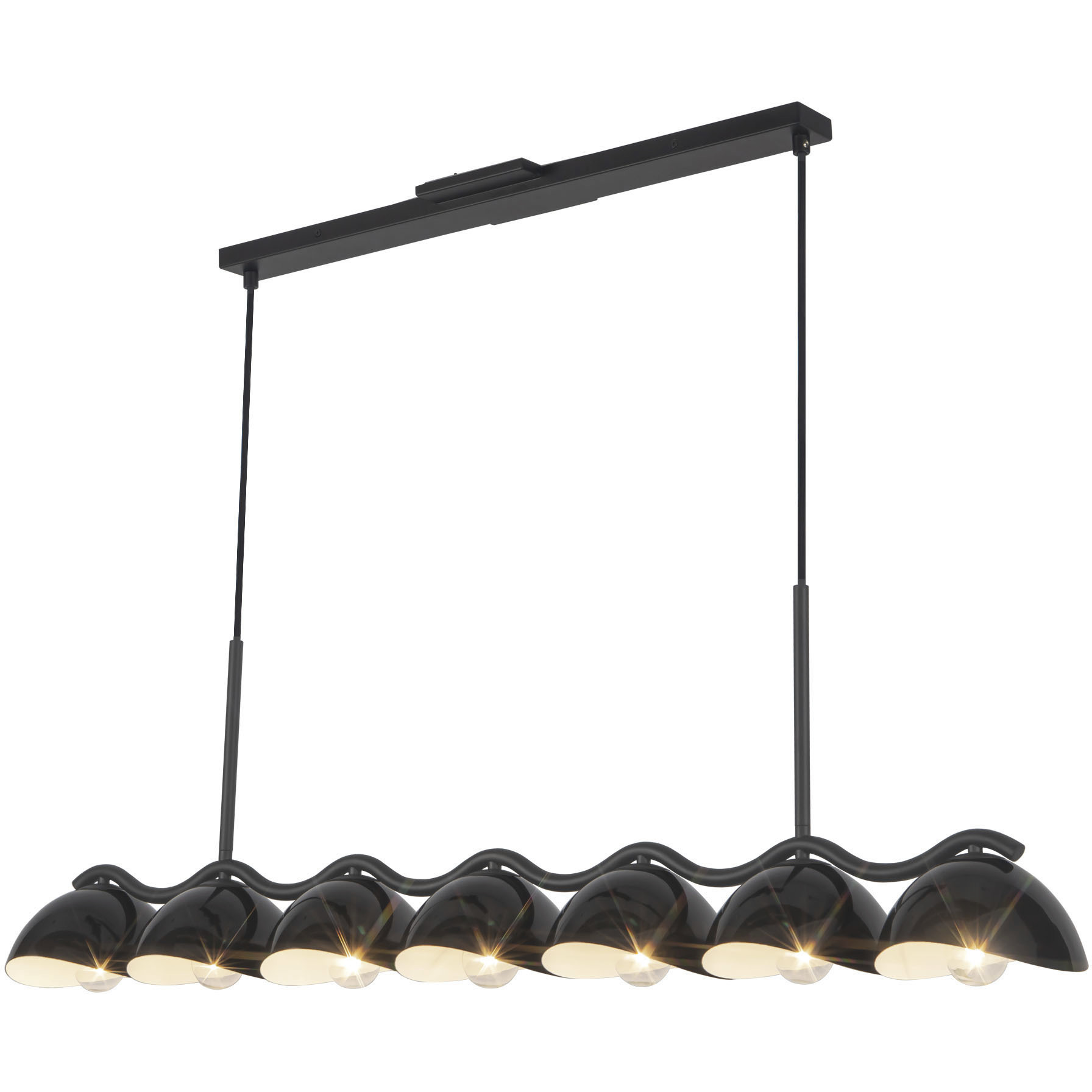 Atlas 7 Light 42.38 inch Black Linear Pendant Ceiling Light
