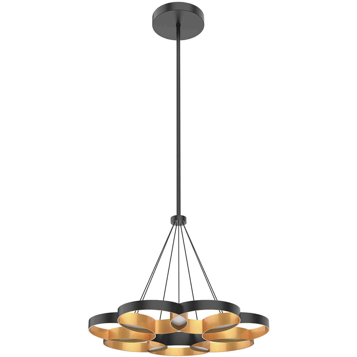 Maestro LED 25.75 inch Black and Gold Chandelier Ceiling Light