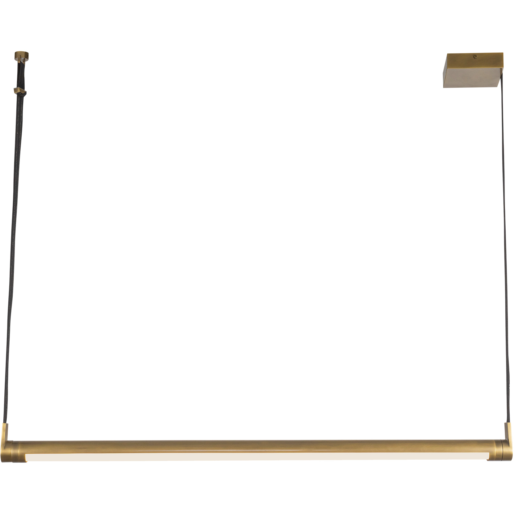 Laurence LED 1.88 inch Vintage Brass Linear Pendant Ceiling Light in 120-volt