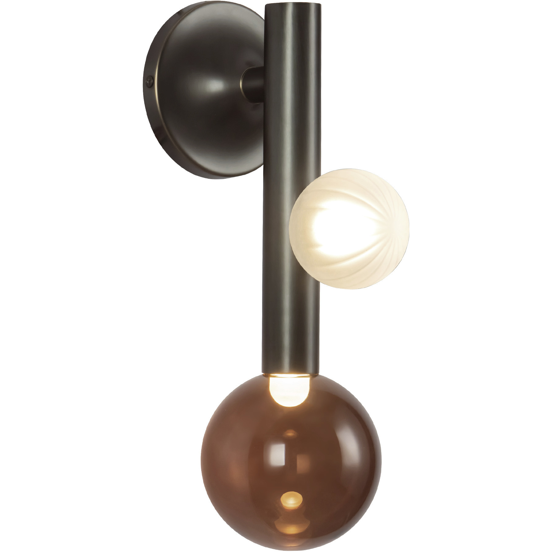 Reese 4.38 inch Urban Bronze Wall Sconce Wall Light in Amber Glass