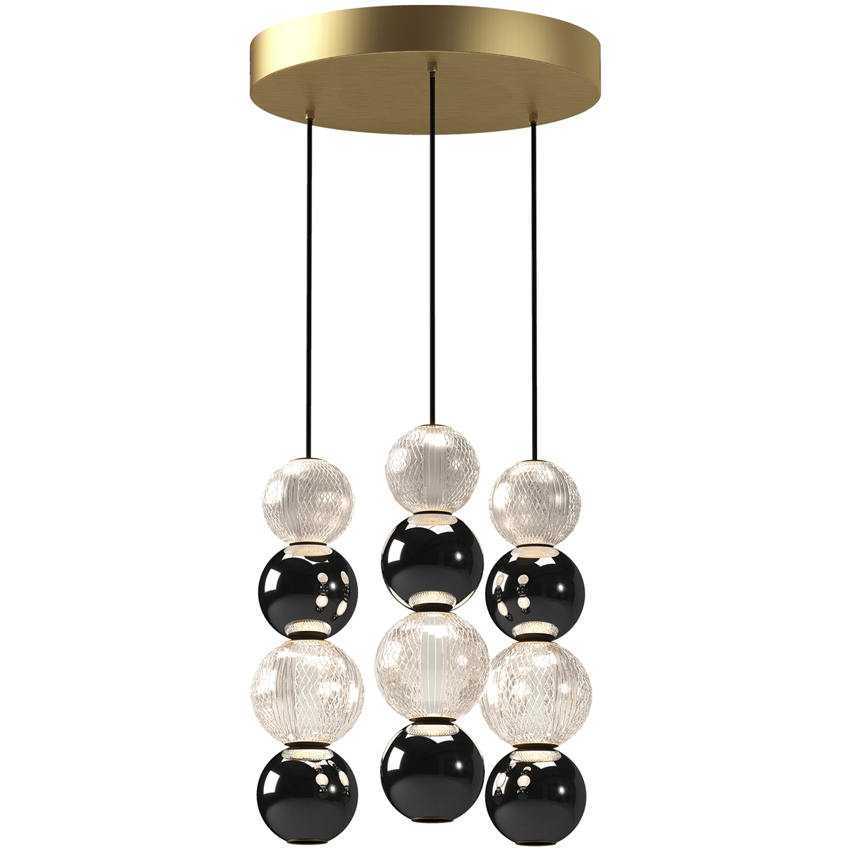 Onyx 14.63 inch Natural Brass Multi Pendant Ceiling Light