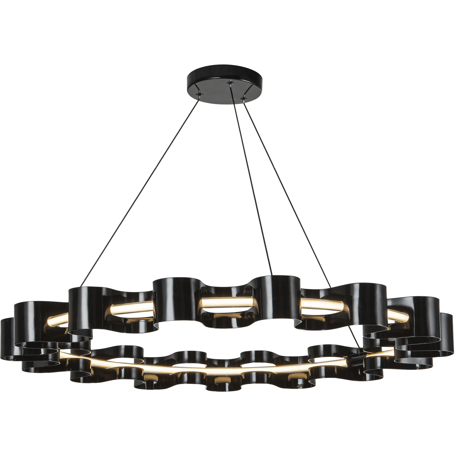 Nami LED 32.75 inch Glossy Black Chandelier Ceiling Light in Gloss Black
