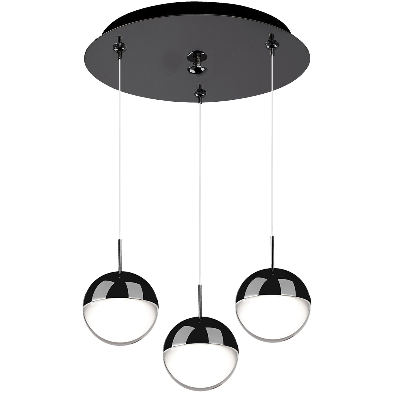 Pluto LED 11.5 inch Black Chrome Multi Pendant Ceiling Light