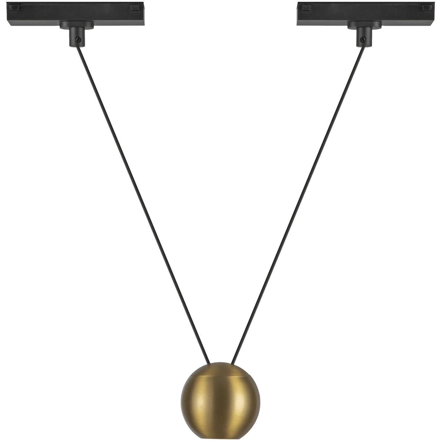 Faria Double 48V DC Brushed Gold Trilo Track Pendant Ceiling Light in 4000K