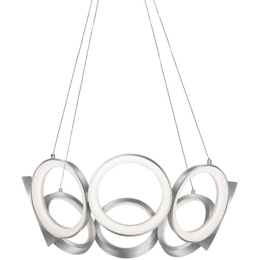 Oros LED 24 inch Antique Silver Chandelier Ceiling Light