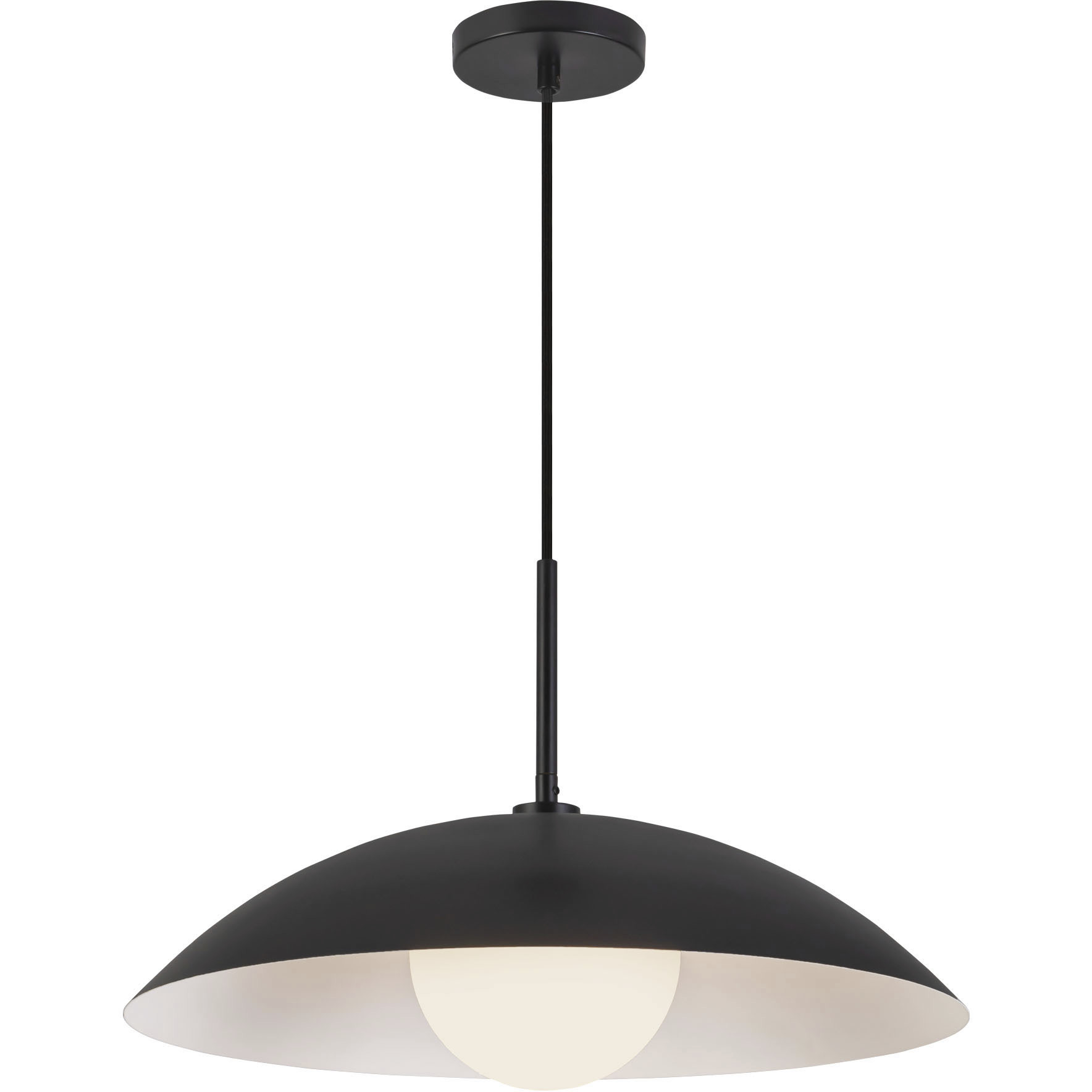 Regent 1 Light 19 inch Black Pendant Ceiling Light