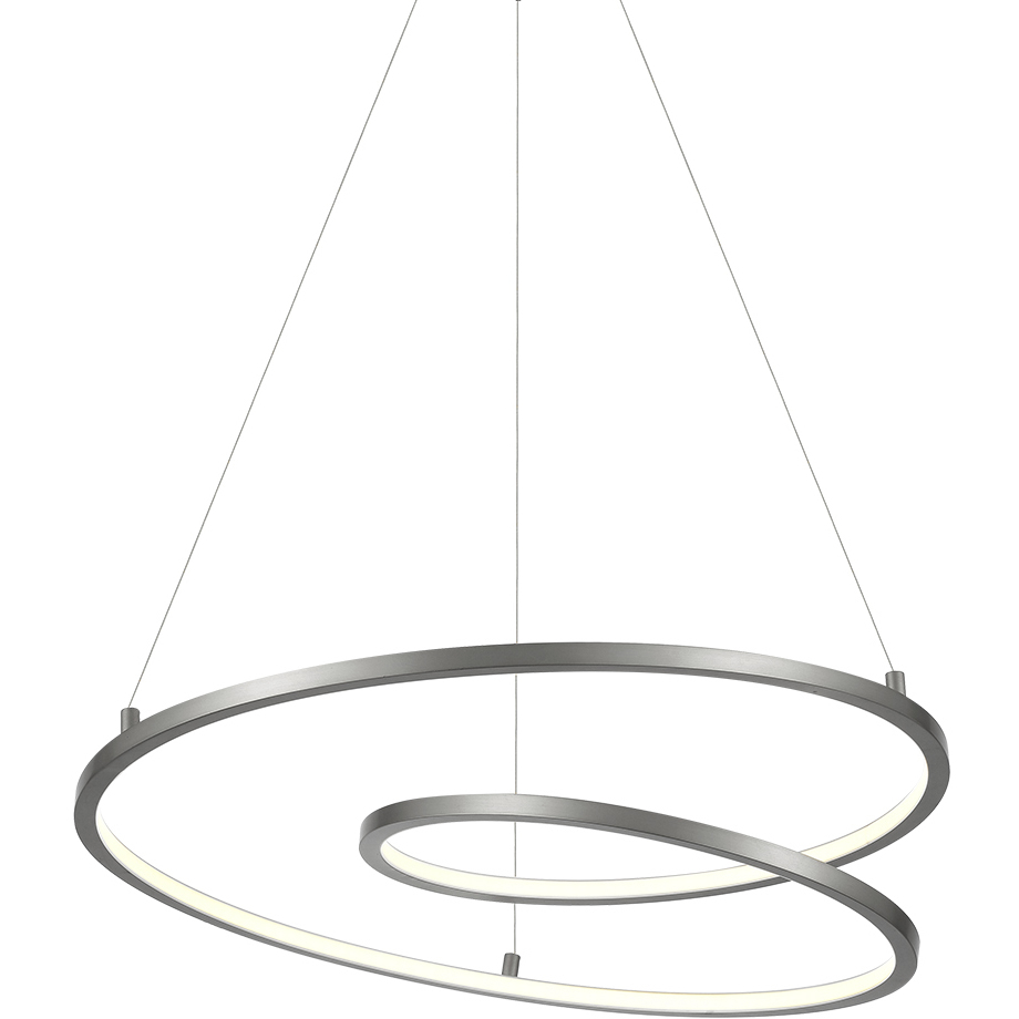 Twist LED 19 inch Antique Silver Pendant Ceiling Light