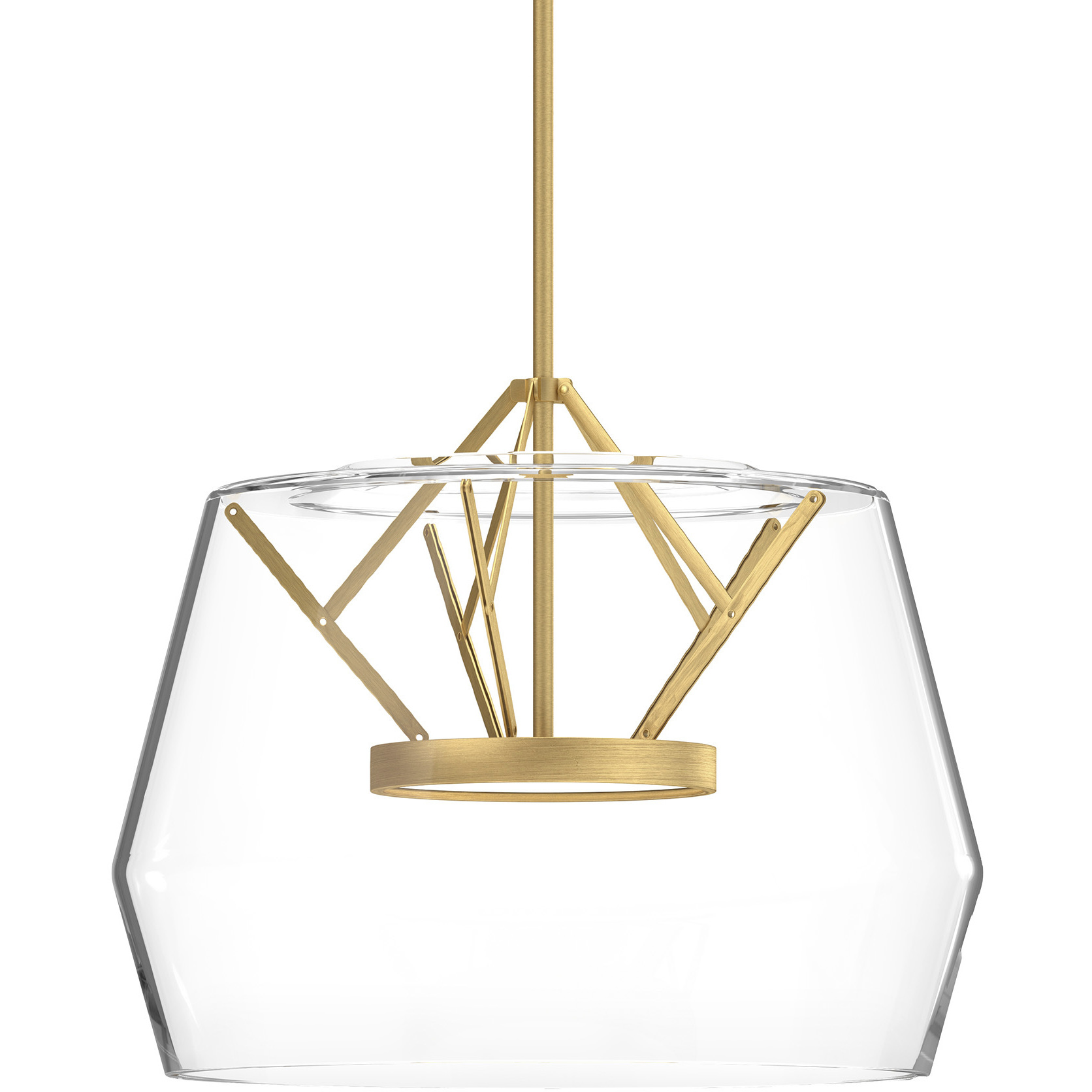 Deco LED 17.75 inch Brushed Gold Pendant Ceiling Light